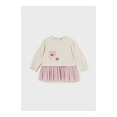 Mayoral Baby Girl Beige and Pink Dress